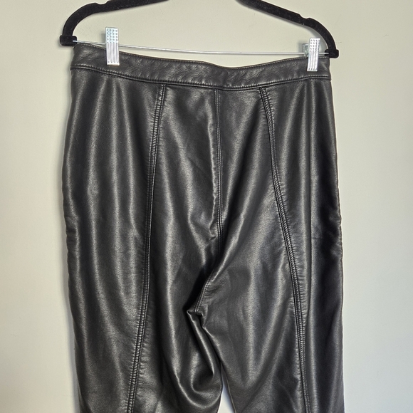Free People Kaelin Moto Vegan Leather Pants Women's 12 Cyberpunk Goth Rave Edgy - Picture 7 of 13